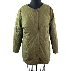 Koolaburra UGG Olive Green Reversible Jacket Quilted Sherpa Fleece Size M Medium